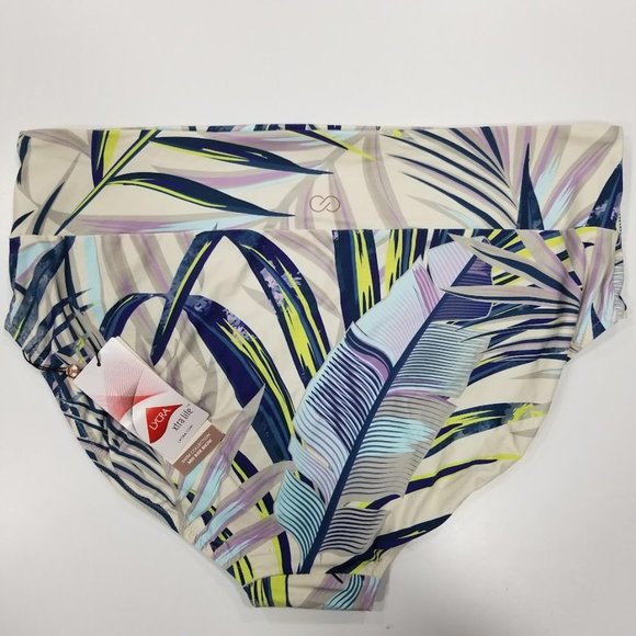 CALIA Wide Band Mid Rise Swim Bikini Bottoms Plus Size - Picture 3 of 9